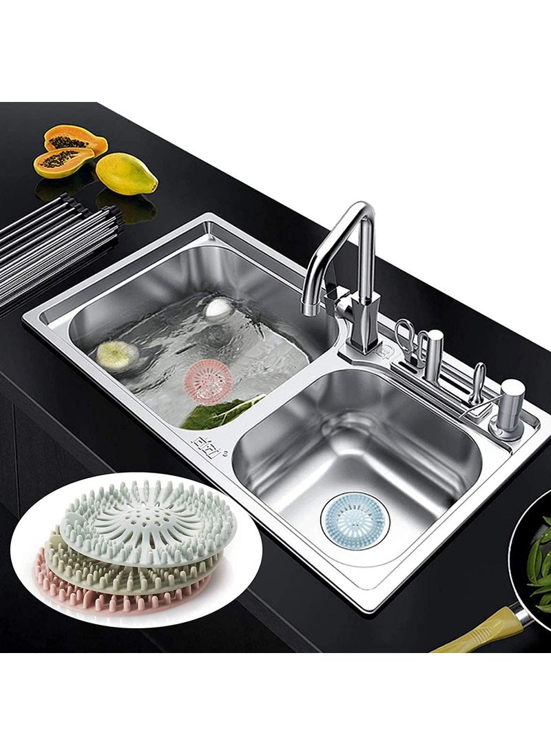 Trifecta Trifecta Shower Drain Hair Catcher Shower Drain Cover Silicon Shower Drain Hair Trap Universal Hair Stopper for Shower Drain Bathroom Bathtub Kitchen Sink tub Draining Hair Extensions Pack 5  - Image 3