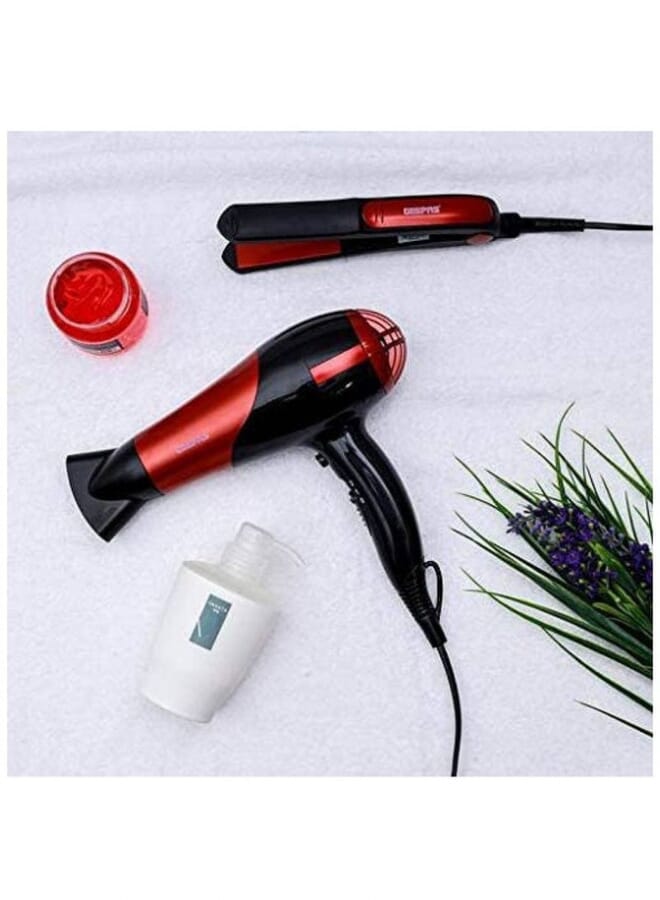 GEEPAS Hair Dryer & Straightener Combo Red - Image 2