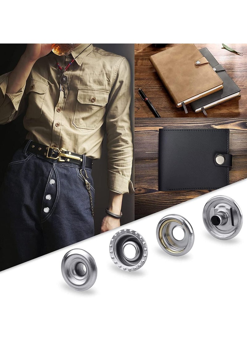 SYOSI Canvas Snap Kit 323 PCS Stainless Steel Boat Canvas Snaps with Setting Tool Marine Grade 3/8" Socket Metal Screws Snaps for Boat Cover Furniture - Image 3