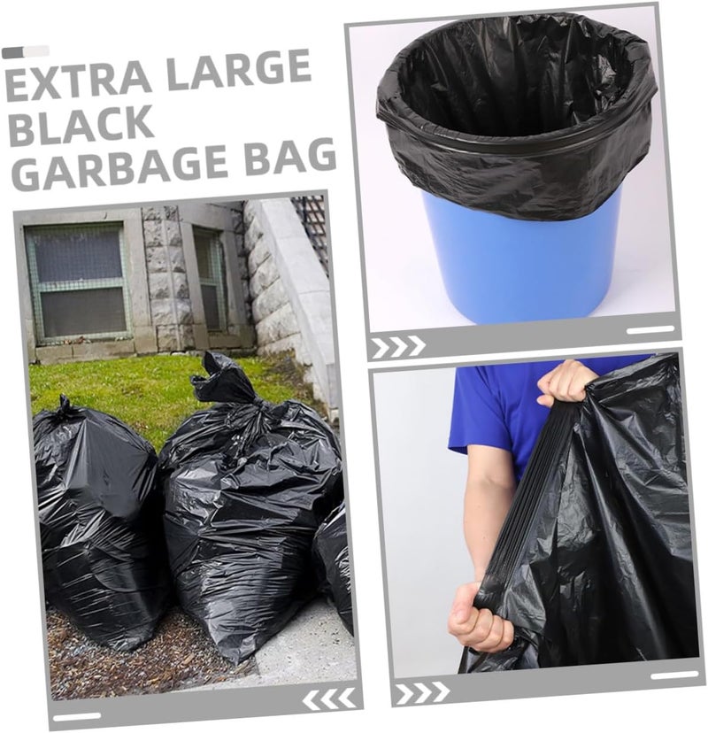 Heavy Duty Large Trash Bags 50Pcs 80X100Cm Black Contractor Kitchen Garbage Bags for 100L Outdoor Commercial Waste Collection - Image 3