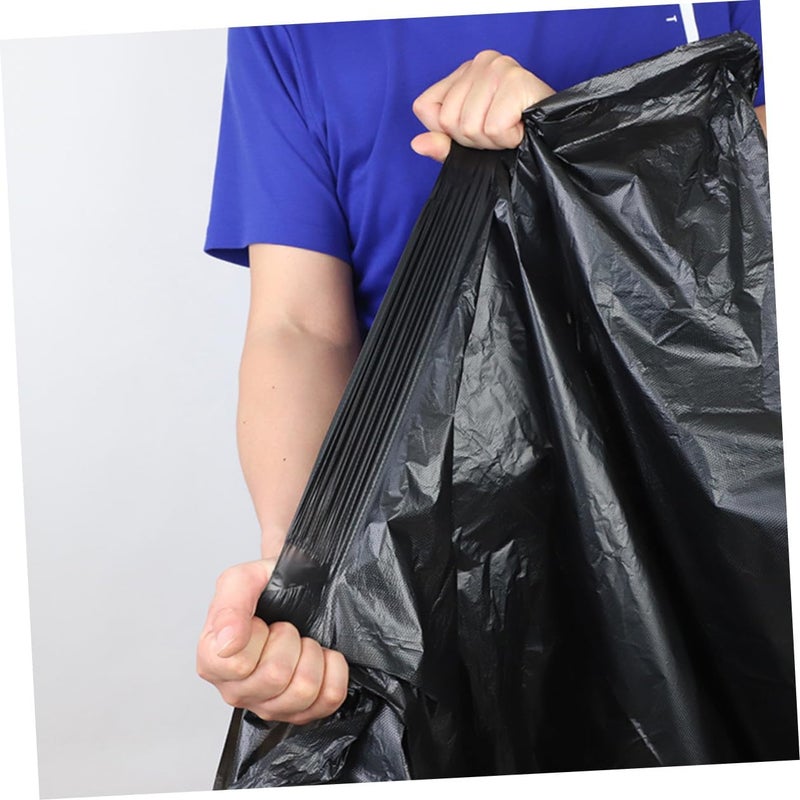 Heavy Duty Large Trash Bags 50Pcs 80X100Cm Black Contractor Kitchen Garbage Bags for 100L Outdoor Commercial Waste Collection - Image 4