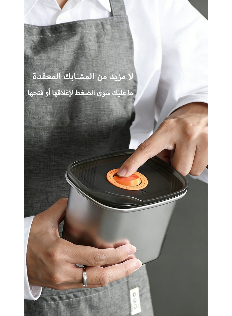 حاويات حفظ طعام محكمة الإغلاق من الفولاذ المقاوم للصدأ 304 - مقاومة للتسرب وخالية من BPA وقابلة للتراص، مثالية لتحضير الوجبات والثلاجة وكرتون الغداء للمنزل والمكتب والاستخدام الخارجي - Image 5