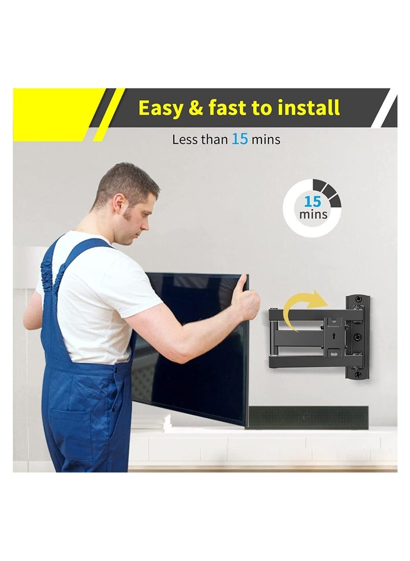 ELTRAZONE Tilt & Swivel TV Wall Mount - Heavy Duty Steel Bracket for 32-55" LED, LCD, Flat & Curved TVs, 70 lbs Capacity, VESA 400x400, RM-400 - Image 2