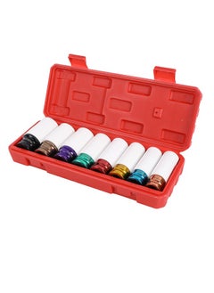 LAWAZIM Lug Nut Socket Set -8 Piece- CR-MO Steel, Metric Sizes 15-27mm, Double-Sided, Plum-Shaped Thread Design, Hex Nut Extractor, Rusted & Damaged Lug Remover, Locking Lug Tool with Storage Case  - Image 2