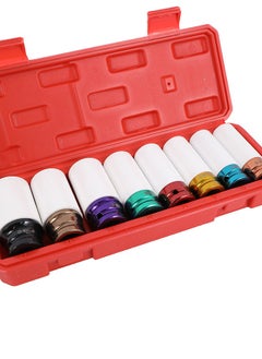 LAWAZIM Lug Nut Socket Set -8 Piece- CR-MO Steel, Metric Sizes 15-27mm, Double-Sided, Plum-Shaped Thread Design, Hex Nut Extractor, Rusted & Damaged Lug Remover, Locking Lug Tool with Storage Case  - Image 3