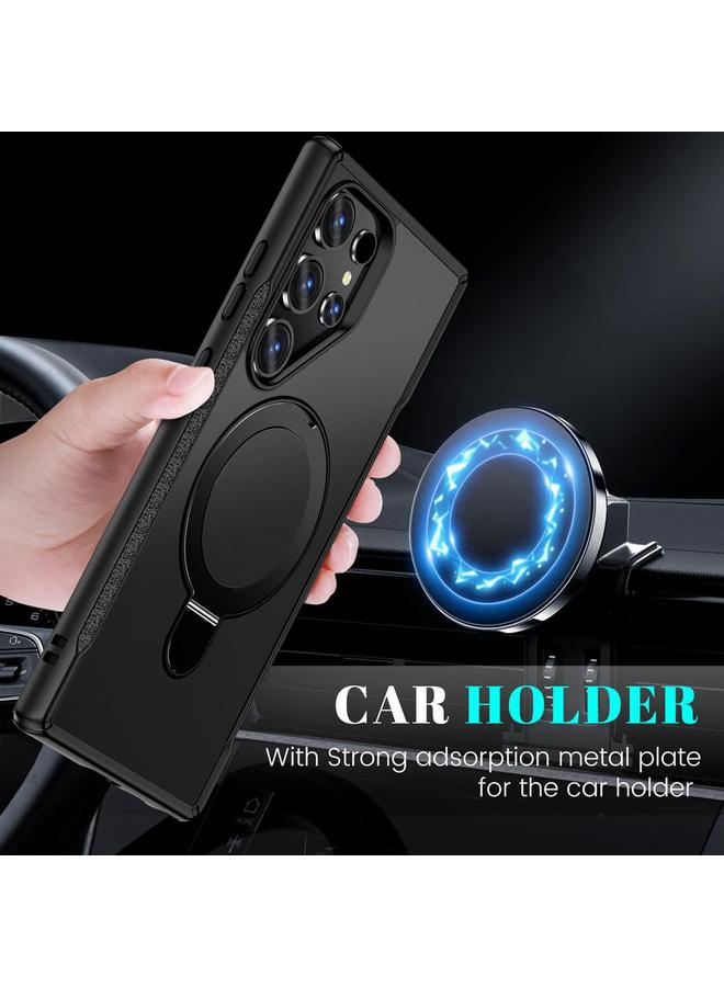 S-TOP Case For Samsung Galaxy S24 Ultra 5G Skin Feel Magnetic Holder MagSafe Phone Case - Image 5