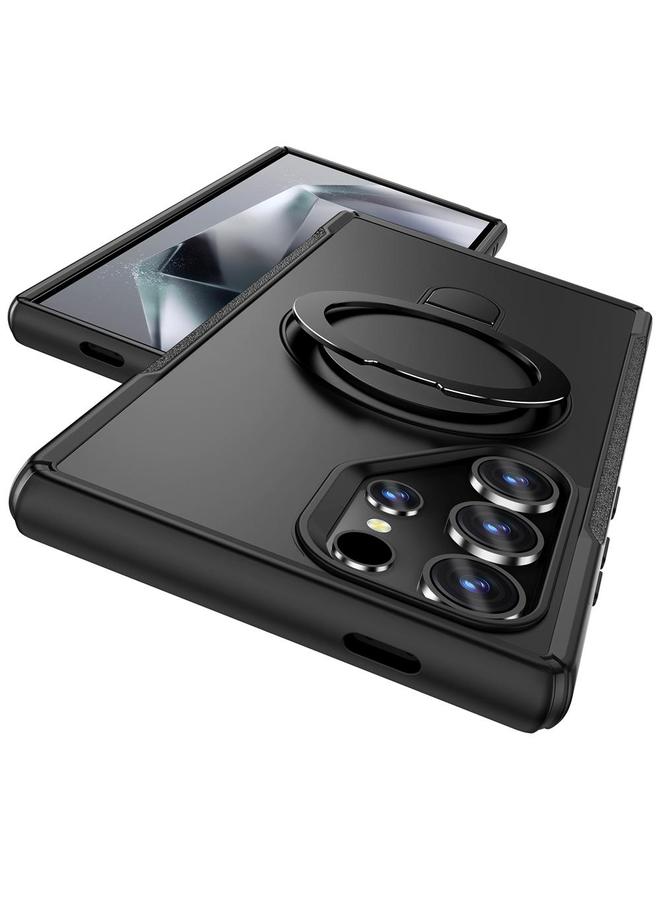 S-TOP Case For Samsung Galaxy S24 Ultra 5G Skin Feel Magnetic Holder MagSafe Phone Case - Image 2