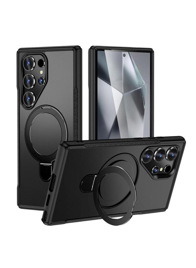 S-TOP Case For Samsung Galaxy S24 Ultra 5G Skin Feel Magnetic Holder MagSafe Phone Case - Image 1