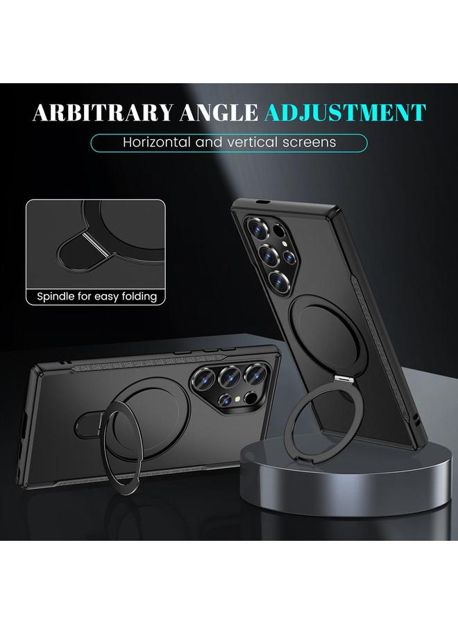 S-TOP Case For Samsung Galaxy S24 Ultra 5G Skin Feel Magnetic Holder MagSafe Phone Case - Image 3