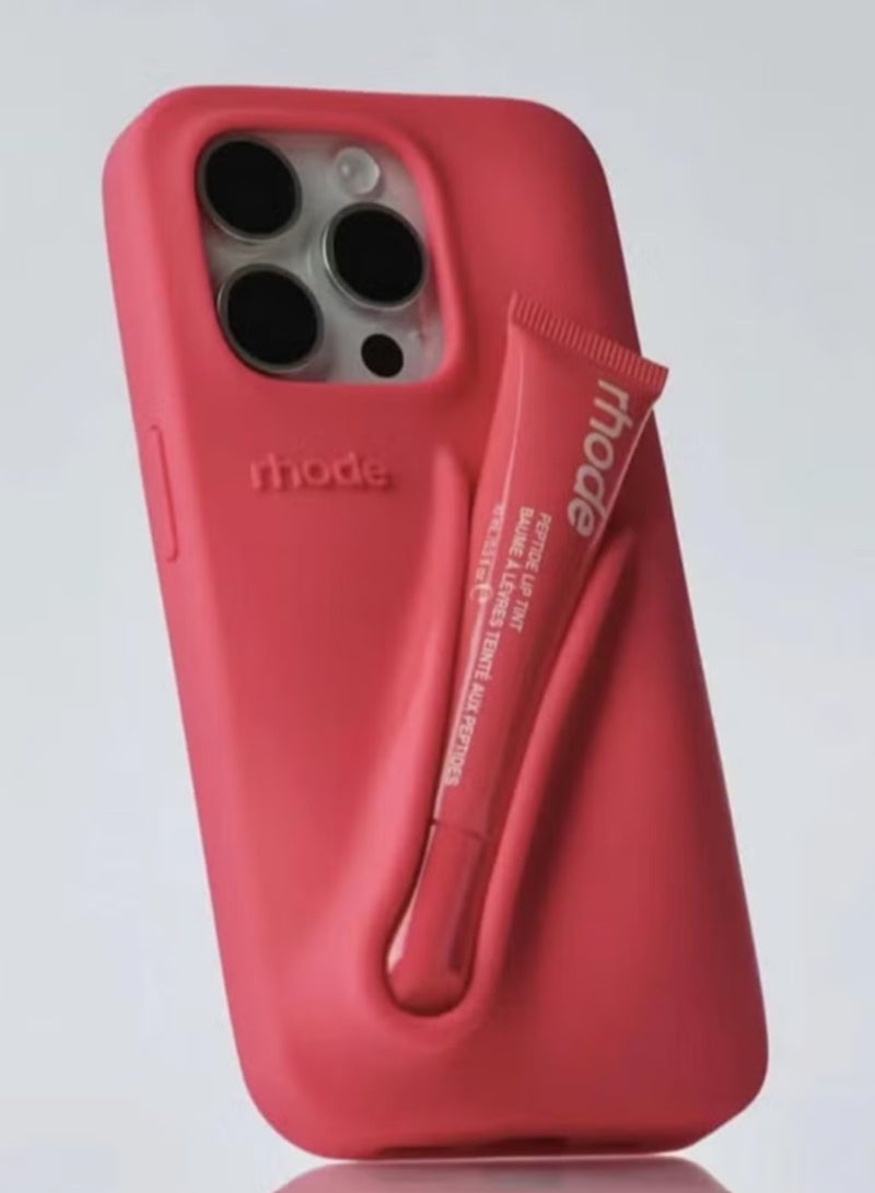 rhode Silicone Lip Holder for Cell Phone, Lip Gloss Adhesive Sleeve for Phone, Lip Holder Stick-on Phone Case, Back Stick On Holder for iPhone Phones - Image 2