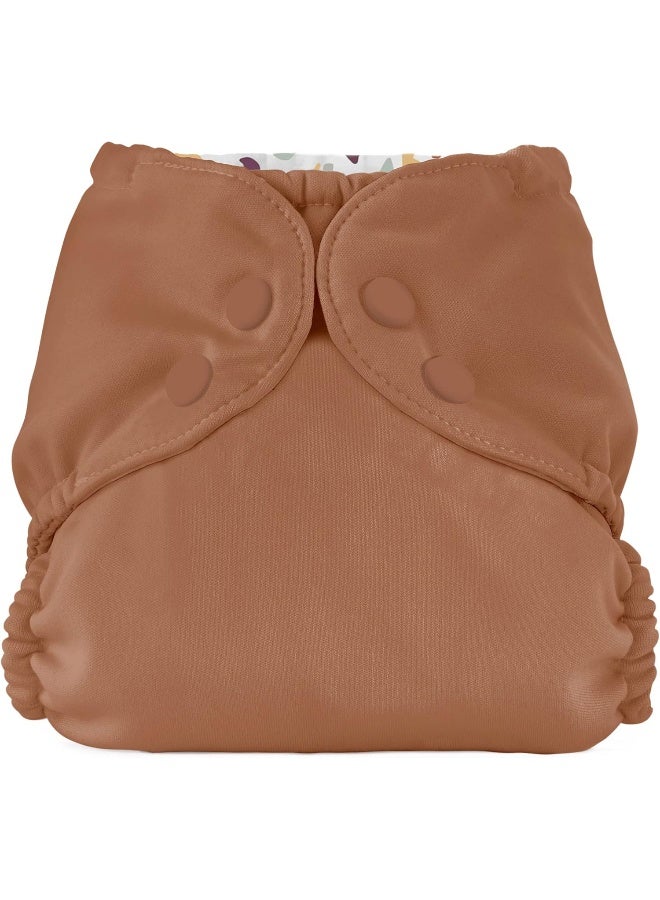 Esembly Cloth Diaper Outer, Swim and Waterproof Cloth Diaper Cover, Leak-Proof and Breathable Layer, Reusable with Snap Closure - Size 1 (7-17lbs), Clay - Image 1