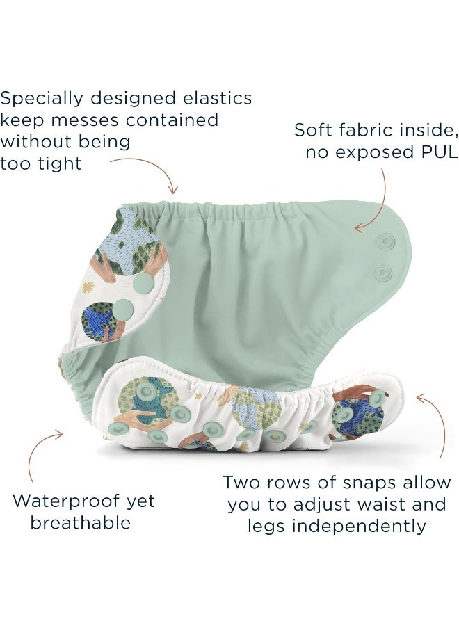 Esembly Cloth Diaper Outer, Swim and Waterproof Cloth Diaper Cover, Leak-Proof and Breathable Layer, Reusable with Snap Closure - Size 1 (7-17lbs), Clay - Image 4