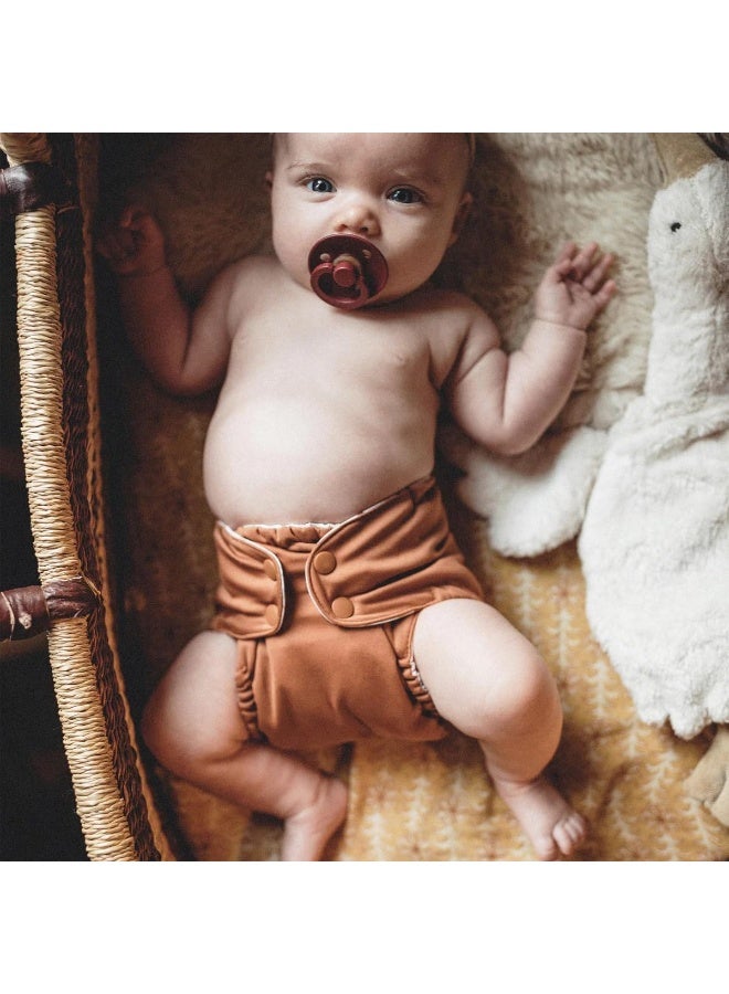 Esembly Cloth Diaper Outer, Swim and Waterproof Cloth Diaper Cover, Leak-Proof and Breathable Layer, Reusable with Snap Closure - Size 1 (7-17lbs), Clay - Image 2