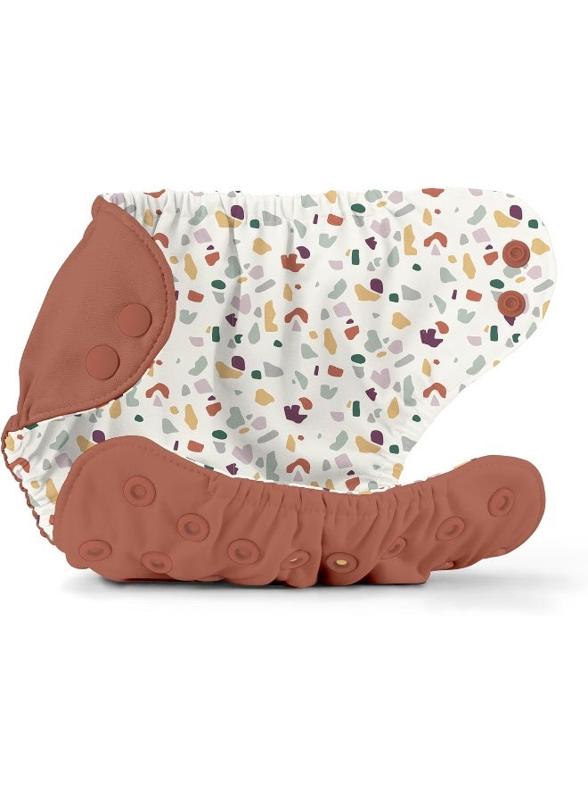 Esembly Cloth Diaper Outer, Swim and Waterproof Cloth Diaper Cover, Leak-Proof and Breathable Layer, Reusable with Snap Closure - Size 1 (7-17lbs), Clay - Image 3