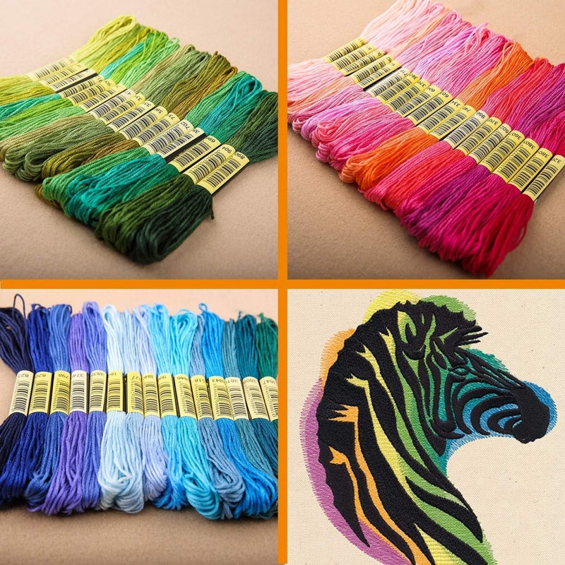 LOVIMAG Embroidery Thread Floss 140 Colors Skeins Friendship Bracelet String Making Bracelets Cross Stitch Kit Supplies Thin Yarn Sewing Patterns Cotton Strings Crochet Braces Wrap Rainbow Crafts - Image 3
