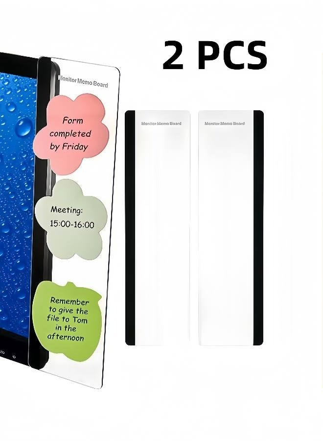 2pcs Computer Monitor Memo Board, Office Desk Accessories, Computer Message Board, Office Supplies for Women Men,Computer Sticky Note Holder Home Office Accessories Office Desktop Message Office Decor - Image 1