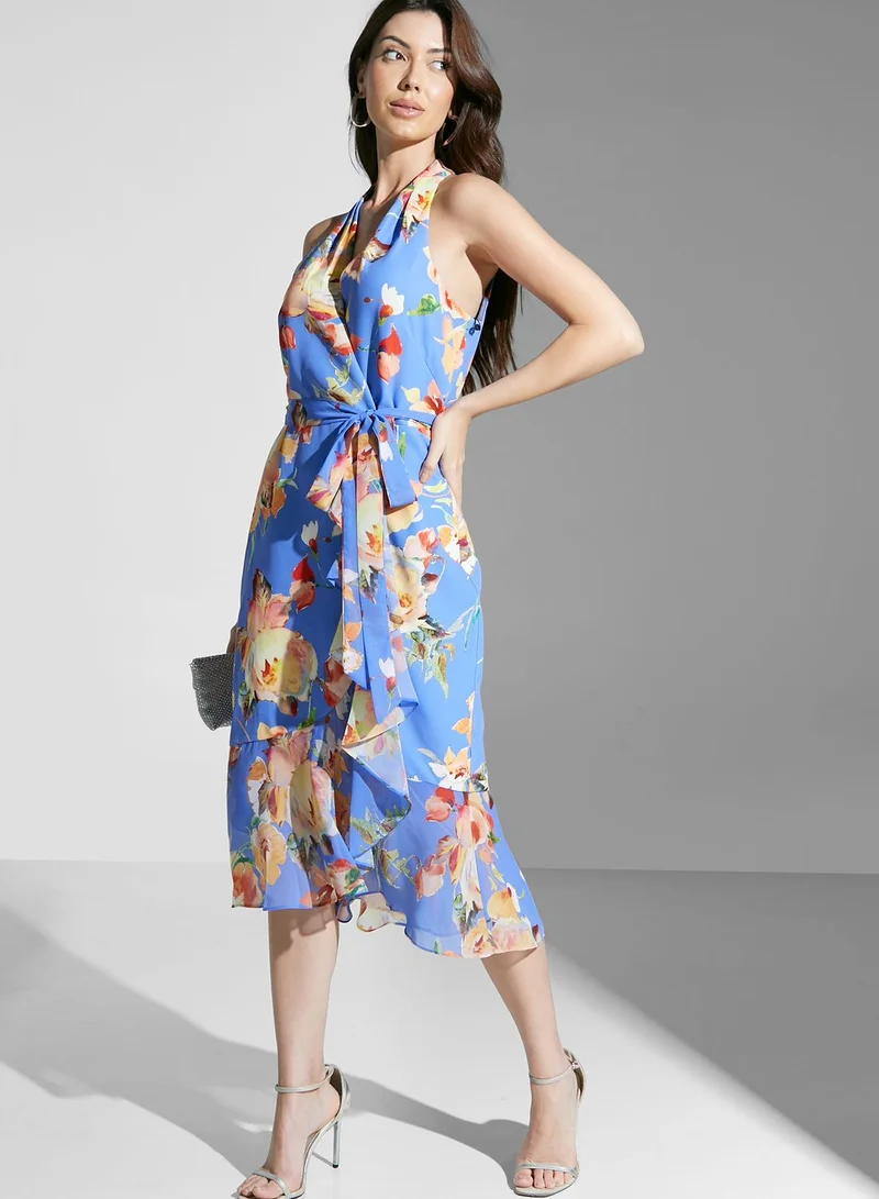 Adrianna Papell Floral Ruffle Dress