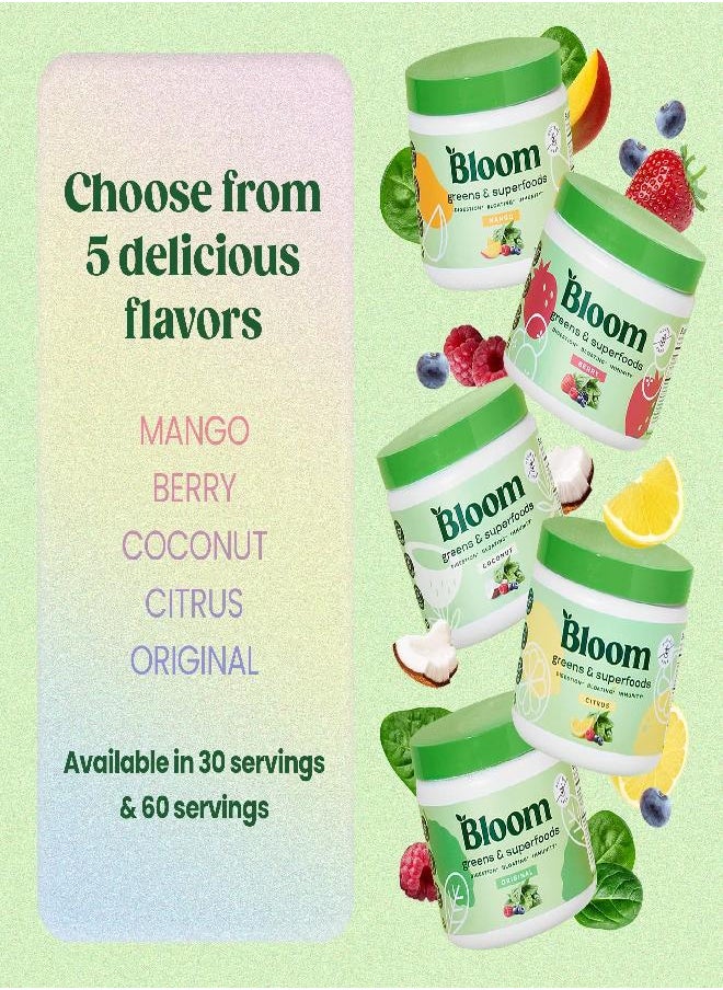 Bloom Nutrition - Bloom Nutrition Super Greens Powder Smoothie & Juice Mix - Probiotics for Digestive Health & Bloating Relief for Women, Digestive Enzymes with Superfoods Spirulina & Chlorella for Gut Health (Mango) - Image 1