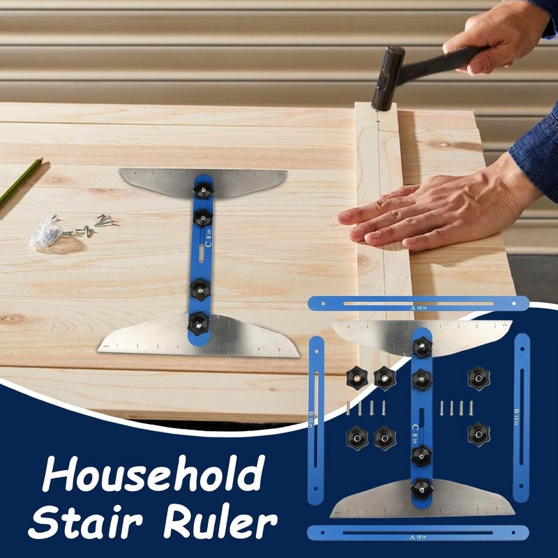 Multi Functional 11 60 Inch Adjustable Folding Ruler Stair Measuring Tool Precision Layout Gauge - Image 3