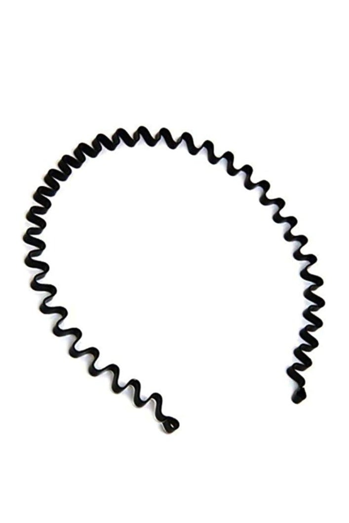 رباط رأس رياضي معدني أسود للرجال والنساء – رباط للشعر الطويل - Image 1