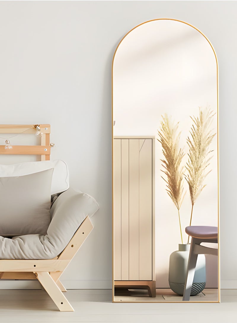 CASSILANDO Full Length Mirror, 162x53cm Arch Mirror Floor Mirror with Stand, Gold Arched Full Body Standing or Leaning Mirror for Bedroom, Living Room - Image 4
