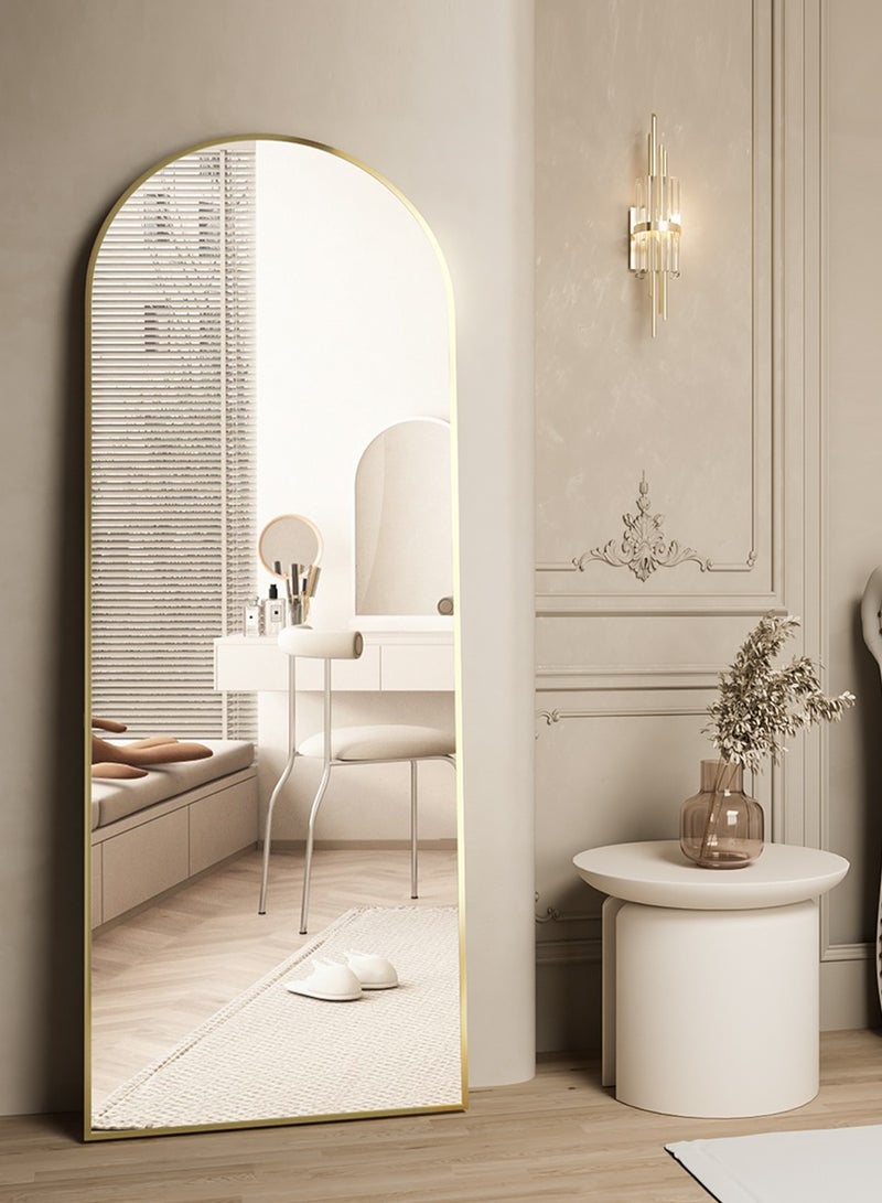 CASSILANDO Full Length Mirror, 162x53cm Arch Mirror Floor Mirror with Stand, Gold Arched Full Body Standing or Leaning Mirror for Bedroom, Living Room - Image 5