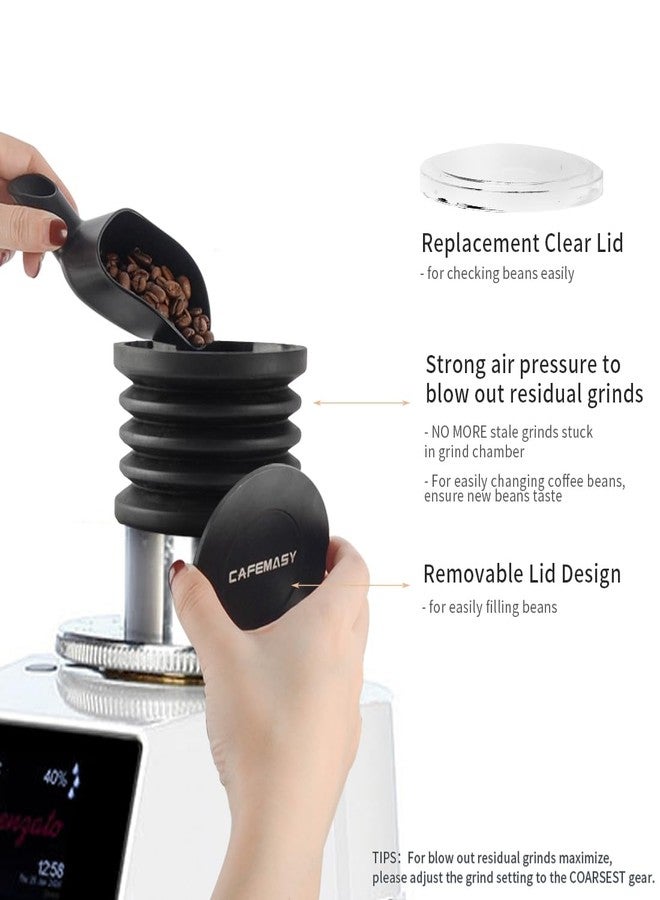 CAFEMASY Espresso Coffee Grinder Single Dose Hopper with Silicone Bellow Air Blower Blaster for Blow Out Residual Coffee Grinds Compatible for Mazzer Niche Zero Mahlkonig EK43 Fiorenzato Grinder - Image 2