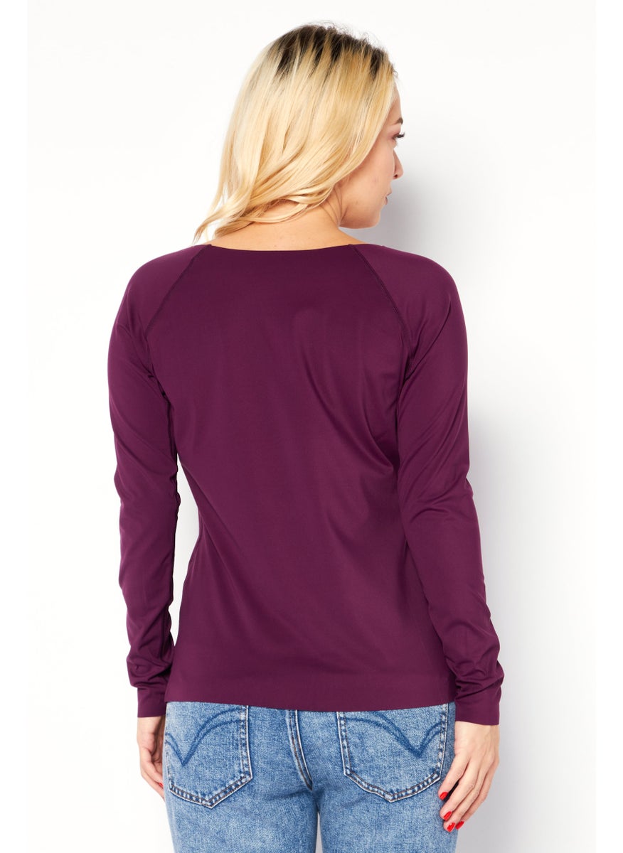TRIUMPH Women Sportswear Fit Long Sleeve Training Top, Purple  - Image 4