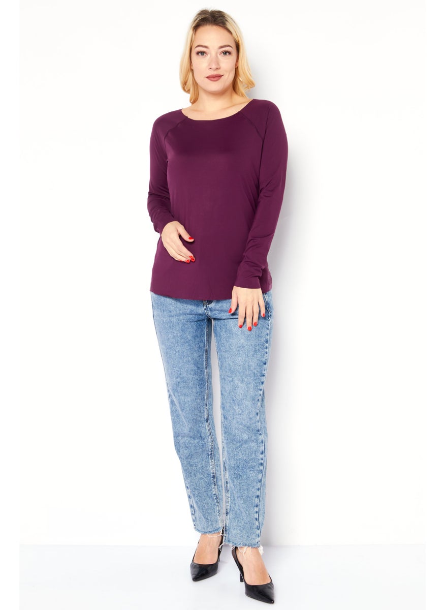 TRIUMPH Women Sportswear Fit Long Sleeve Training Top, Purple  - Image 3