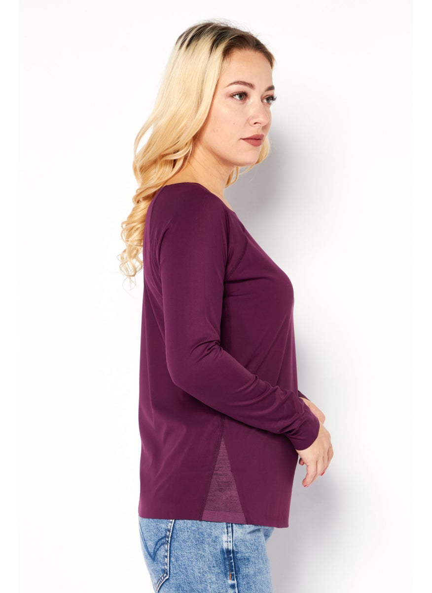 TRIUMPH Women Sportswear Fit Long Sleeve Training Top, Purple  - Image 2