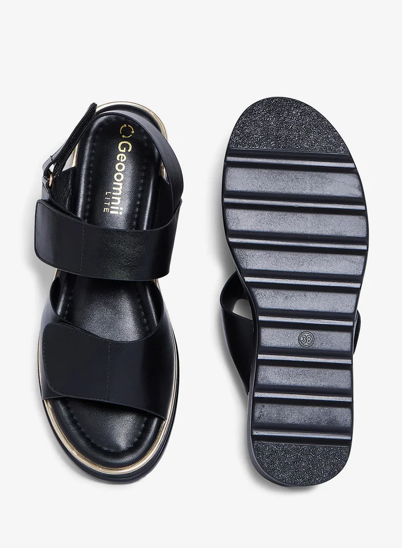 Geoomnii BLACK Geoomnii Comfort Slide Sandals for Women – Cushioned Slip-On Casual Sandals for Daily Wear, Home, Travel & Walking for Women | Best Price UAE