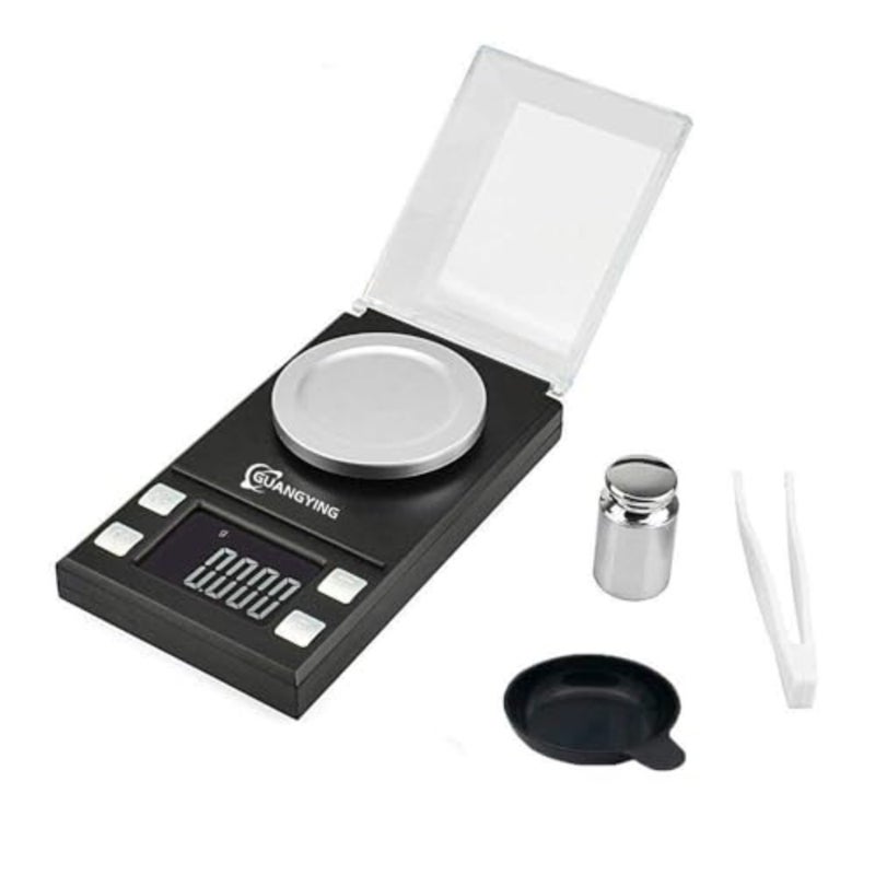 مقياس مجوهرات GuangYing Digital Milligram 50g/ 0.001g إعادة التحميل، مقياس جيب عالي الدقة، وظيفة القطع الفارغة، شاشة LCD مع أوزان المعايرة والبطاريات 50g/ 0.001g - Image 1