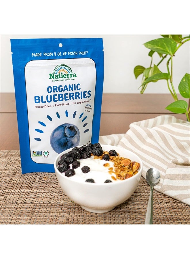 NATIERRA Nature's All Foods Organic Freeze-Dried Blueberries | Non-GMO & Vegan | 1.2 Ounce - Image 3