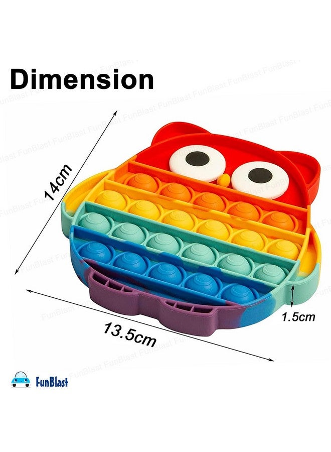 FunBlast FunBlast Owl & Ice-Cream Pop It Fidget Toy, Autism Special Needs Silicone Stress Reliever, Squeeze Sensory Toy - Pack of 2  - Image 3