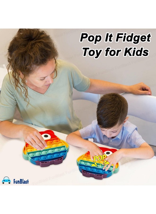 FunBlast FunBlast Owl & Ice-Cream Pop It Fidget Toy, Autism Special Needs Silicone Stress Reliever, Squeeze Sensory Toy - Pack of 2  - Image 4