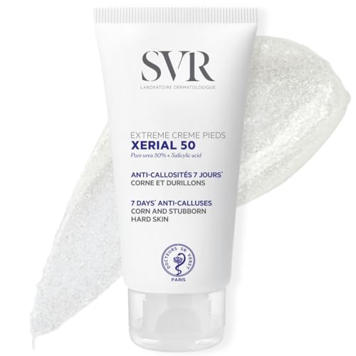 جل القدمين SVR Xerial 50 Extreme مع حمض الساليسيليك 50 يوريا نقية للبشرة الجافة المتشققة والخشنة والمقاومة للقرون والجلد السميك تخفيف للقدمين الجافتين للغاية 17 أونصة سائلة