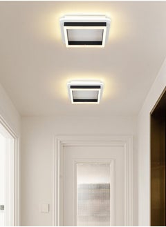 XiuWoo Three-Color Lighting LED Ceiling Light Fixture,20W Modern Flush Mount Ceiling Light with Remote Square LED Hallway Light Fixtures Ceiling Lamp for Bathroom Kitchen Bedroom Living Room Ceiling Lighting  - Image 4