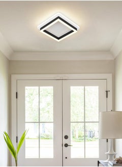 XiuWoo Three-Color Lighting LED Ceiling Light Fixture,20W Modern Flush Mount Ceiling Light with Remote Square LED Hallway Light Fixtures Ceiling Lamp for Bathroom Kitchen Bedroom Living Room Ceiling Lighting  - Image 5