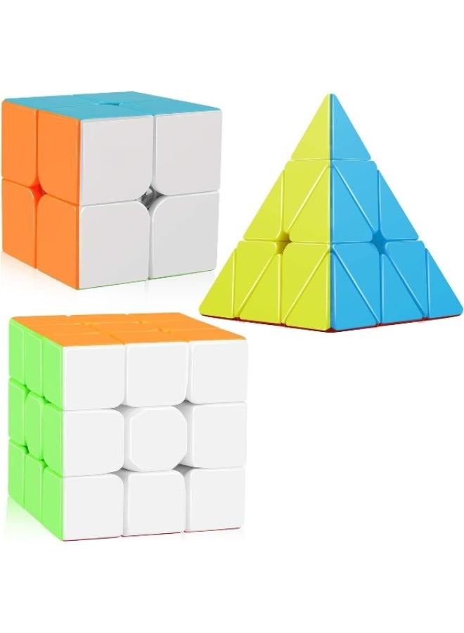 3 Pieces Stickerless Speed Cubes Bundle Puzzle Toys - Image 1