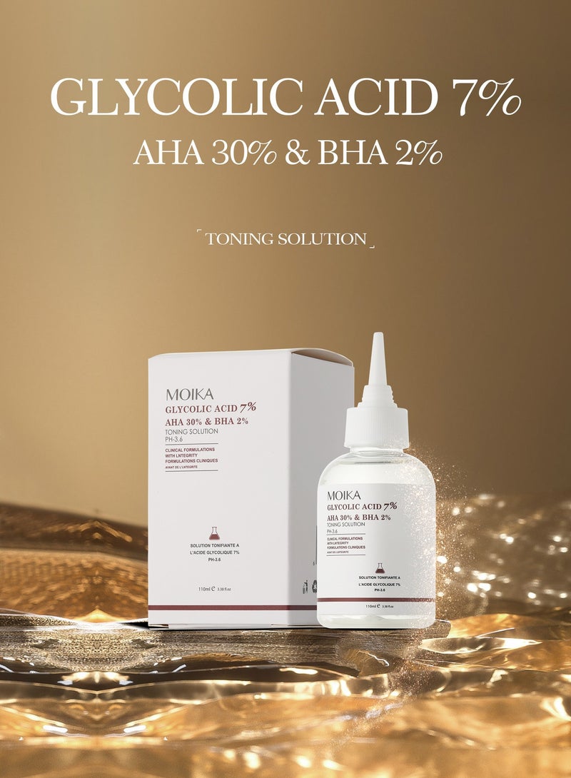 MOIKA Remove Acne, Fade Acne Marks, Repair Skin, Glycolic Acid 7% Toner 110ml - Image 2
