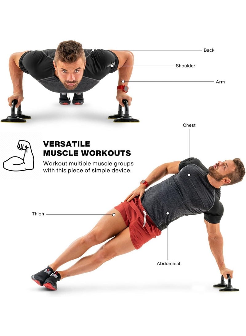 سبورت كيو بوش اب بار احترافي Push Up Bars – حامل تمارين الضغط بتصميم مريح لليد – قاعدة عريضة مانعة للانزلاق – تقوية الصدر والذراع – مناسب للتمارين المنزلية والجيم - Image 2