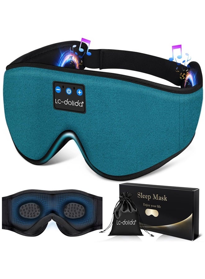 LC-dolida Sleep Mask with Bluetooth Headphones,LC-dolida Sleep Headphones Bluetooth Sleep Mask 3D Sleeping Headphones for Side Sleepers Best Gift and Travel Essential (Blue) - Image 1