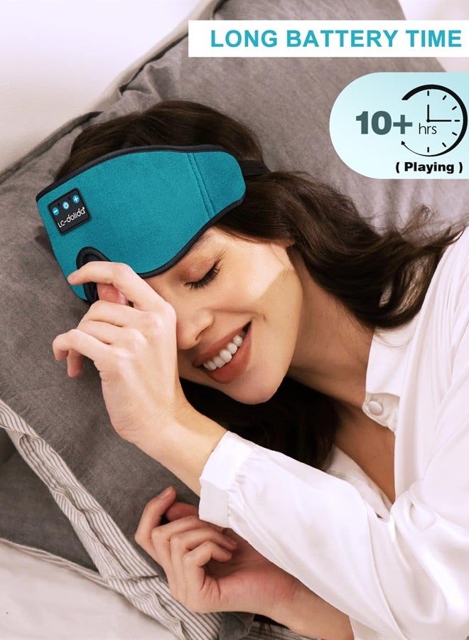 LC-dolida Sleep Mask with Bluetooth Headphones,LC-dolida Sleep Headphones Bluetooth Sleep Mask 3D Sleeping Headphones for Side Sleepers Best Gift and Travel Essential (Blue) - Image 4