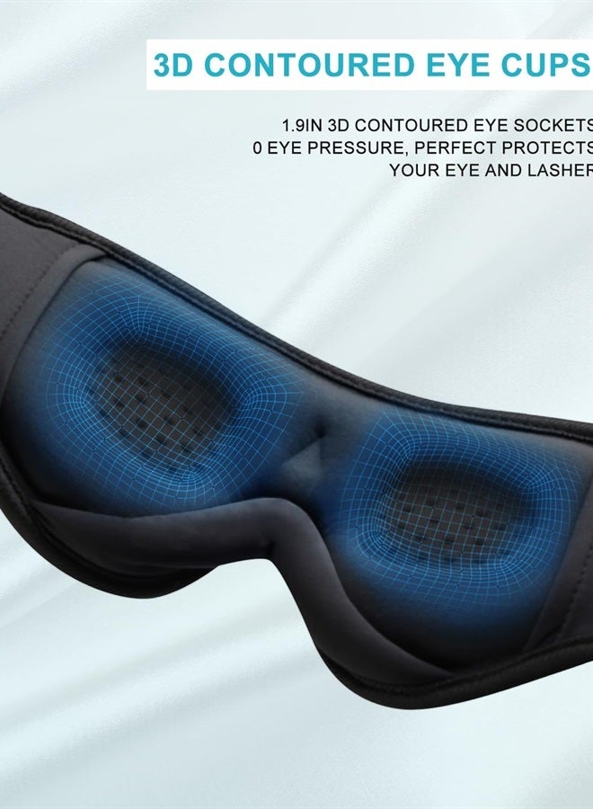 LC-dolida Sleep Mask with Bluetooth Headphones,LC-dolida Sleep Headphones Bluetooth Sleep Mask 3D Sleeping Headphones for Side Sleepers Best Gift and Travel Essential (Blue) - Image 5