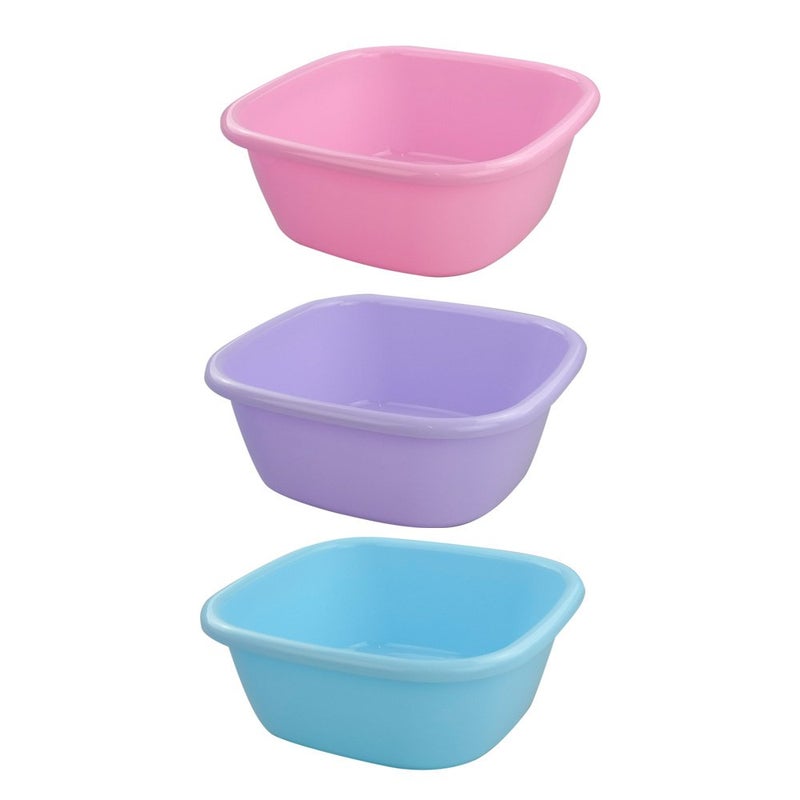 Doryh 12 Quart Plastic Square Washbasin Set of 3