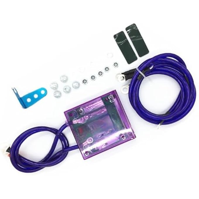 Car Voltage Stabilizer Universal Fuel Saver Voltage Stabilizer Regulator Kit With 3 Earth Ground Cables For Car Truckcar Vehicle Voltage Regulator Rectifier Size  Purple - Image 2