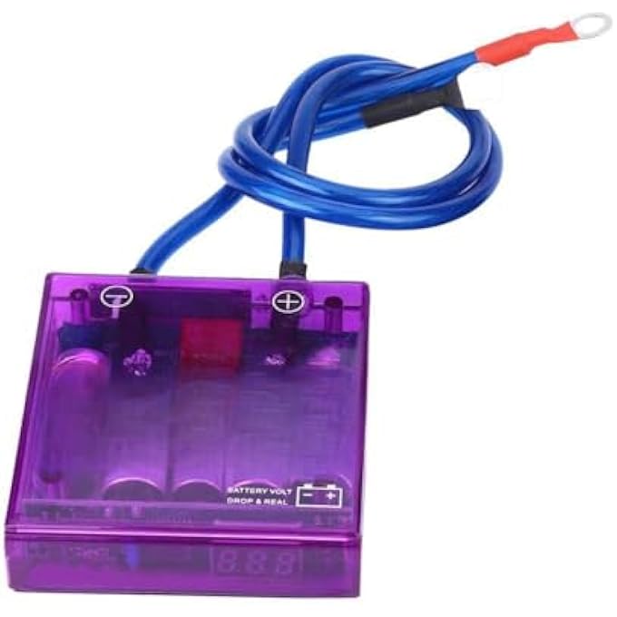 Car Voltage Stabilizer Universal Fuel Saver Voltage Stabilizer Regulator Kit With 3 Earth Ground Cables For Car Truckcar Vehicle Voltage Regulator Rectifier Size  Purple - Image 5
