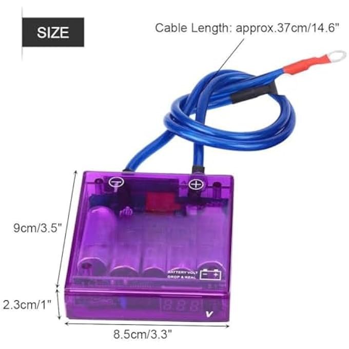 Car Voltage Stabilizer Universal Fuel Saver Voltage Stabilizer Regulator Kit With 3 Earth Ground Cables For Car Truckcar Vehicle Voltage Regulator Rectifier Size  Purple - Image 3