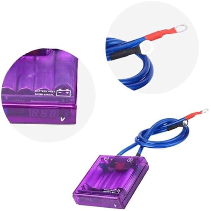 Car Voltage Stabilizer Universal Fuel Saver Voltage Stabilizer Regulator Kit With 3 Earth Ground Cables For Car Truckcar Vehicle Voltage Regulator Rectifier Size  Purple - Image 4