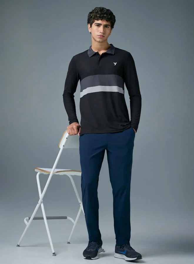 Technosport Men Slim Fit Contrast Panel Polo
